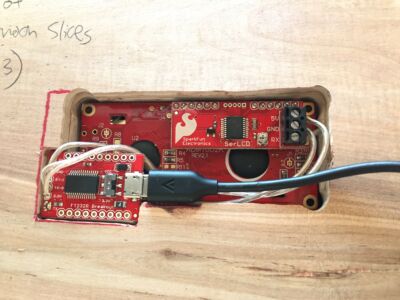 Close up of the LCD screen installation